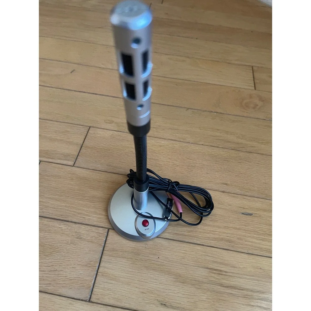 Ovann OV-M369 Desktop PC Condenser Microphone‎ 3.5mm Flexible Gooseneck Silver